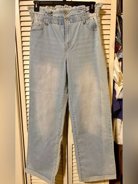 Celebrity Pink Ace 90s Skater Paperbag Jeans Light Wash Wide Leg Size 14